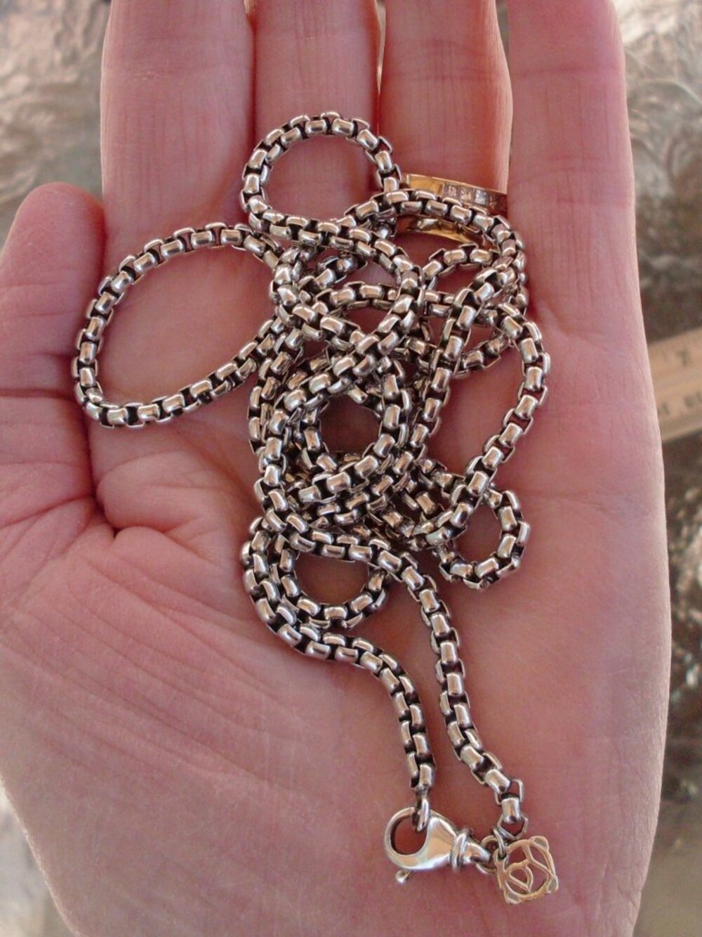 Current Item - David Yurman 3.6 mm - 32 inch Box Chain - 14K YG Hang Tag - Picture 3 of 8